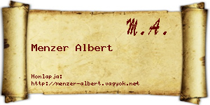 Menzer Albert névjegykártya